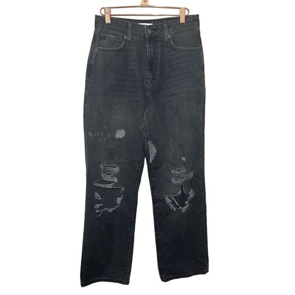 Forever 21 NWT High Waisted Distressed Mom Jeans Black Size 27 - Picture 1 of 5